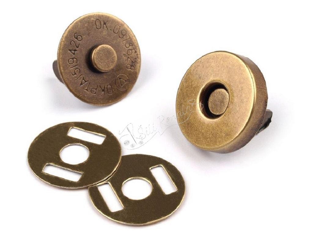 Magnetické zapínání 15 mm Staromosaz / 5 kusů