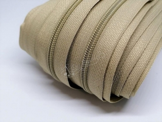 Zip spirálový béžový tmavý 5 mm