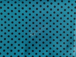 Látka puntík černý 8 mm na petrolejové