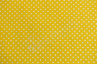 Látka jemný puntík na žluté