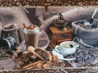  Látka Vaflovina piké káva panel