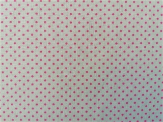 Látka puntík růžový 2 mm na bílé